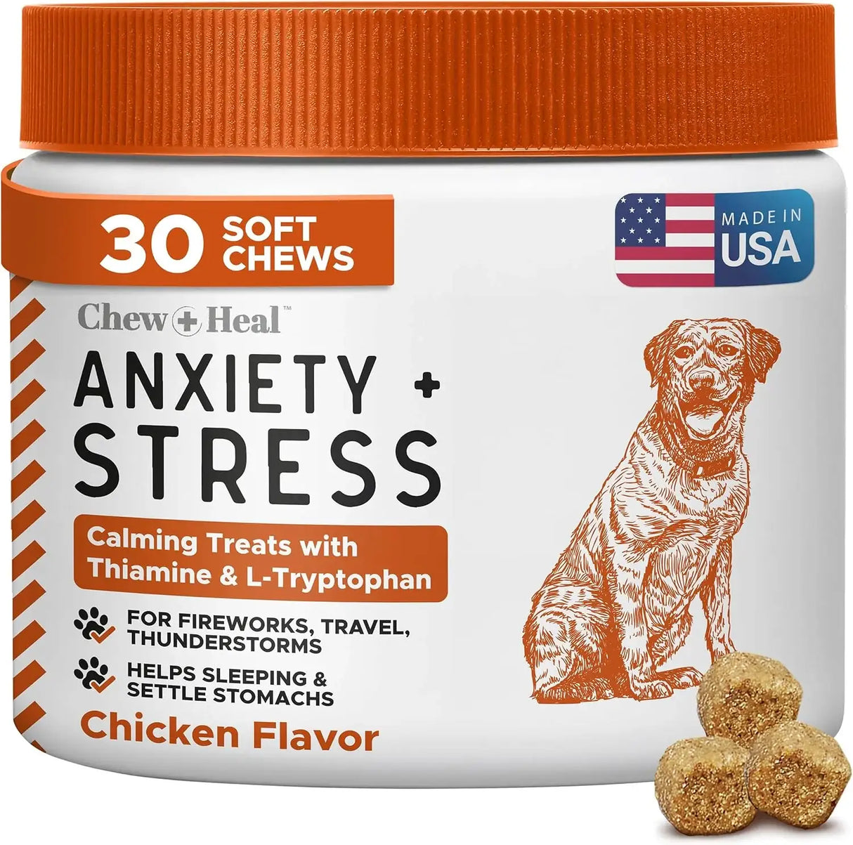 CHEW + HEAL - Chew + Heal Labs Calming Chews for Dogs Chicken 30 Masticables - The Red Vitamin MX - Relajantes Para Perros - {{ shop.shopifyCountryName }}