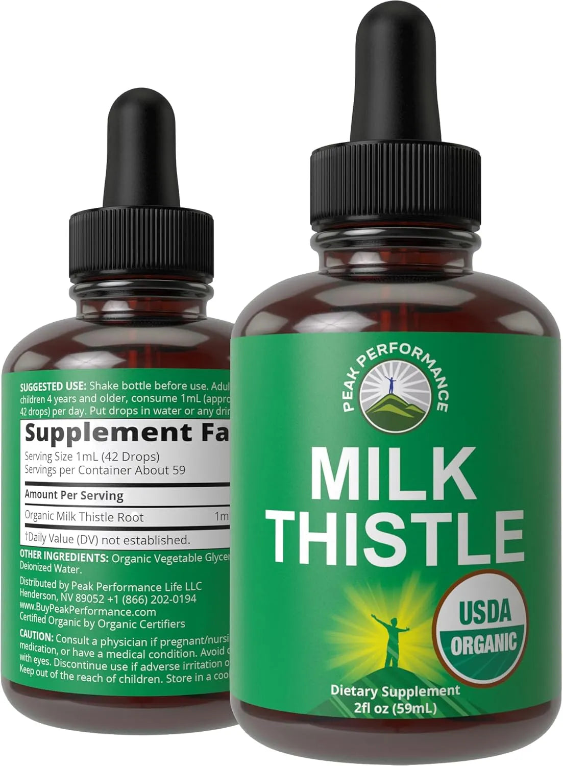 PEAK PERFORMANCE - Peak Performance USDA Organic Milk Thistle Extract Vegan Liquid Drops 2 Fl.Oz. - The Red Vitamin MX - Suplementos Alimenticios - {{ shop.shopifyCountryName }}