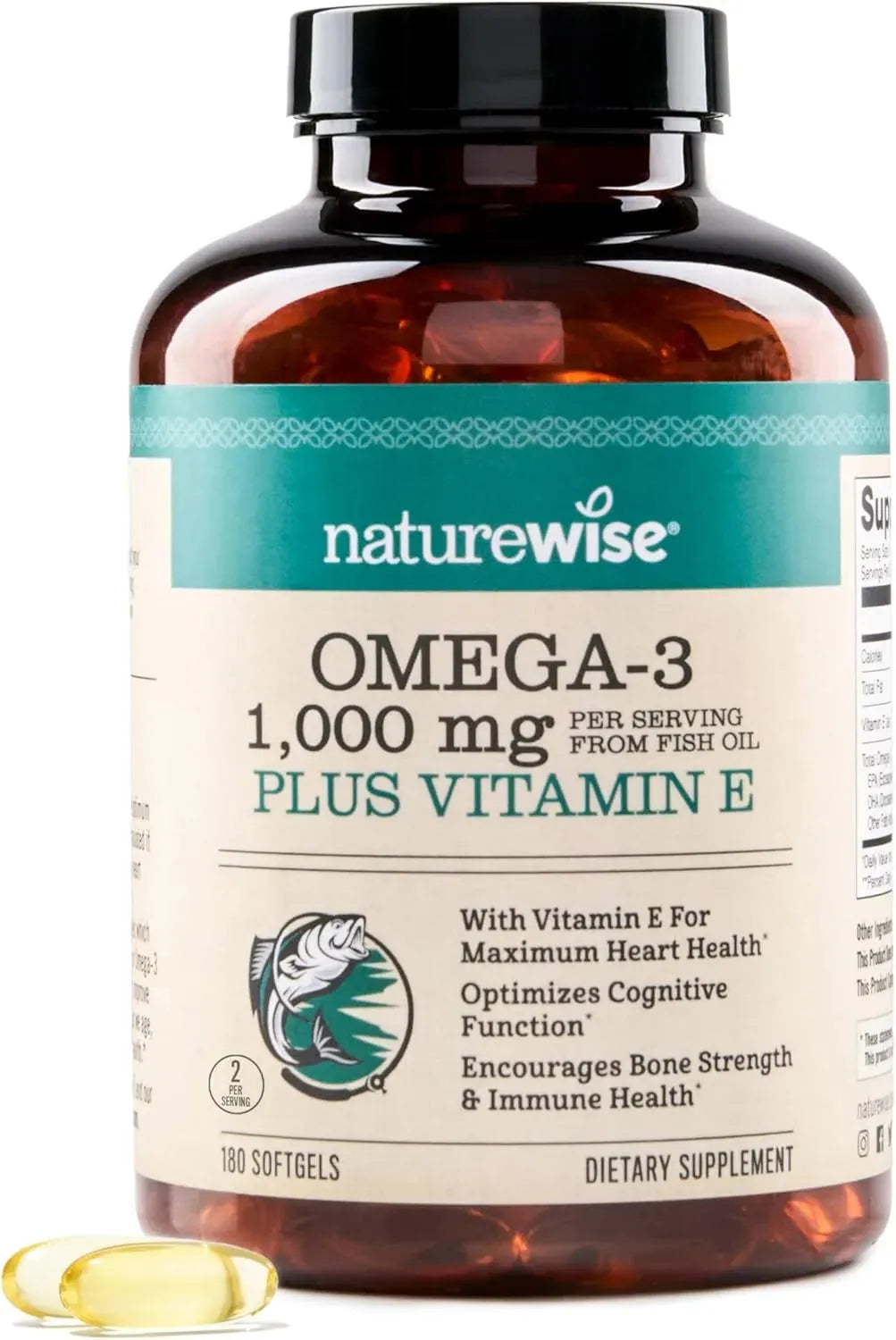 NATUREWISE - NatureWise Extra-Strength Omega 3 Fish Oil 1000Mg, 180 Capsulas Blandas - The Red Vitamin MX - Suplementos Alimenticios - {{ shop.shopifyCountryName }}