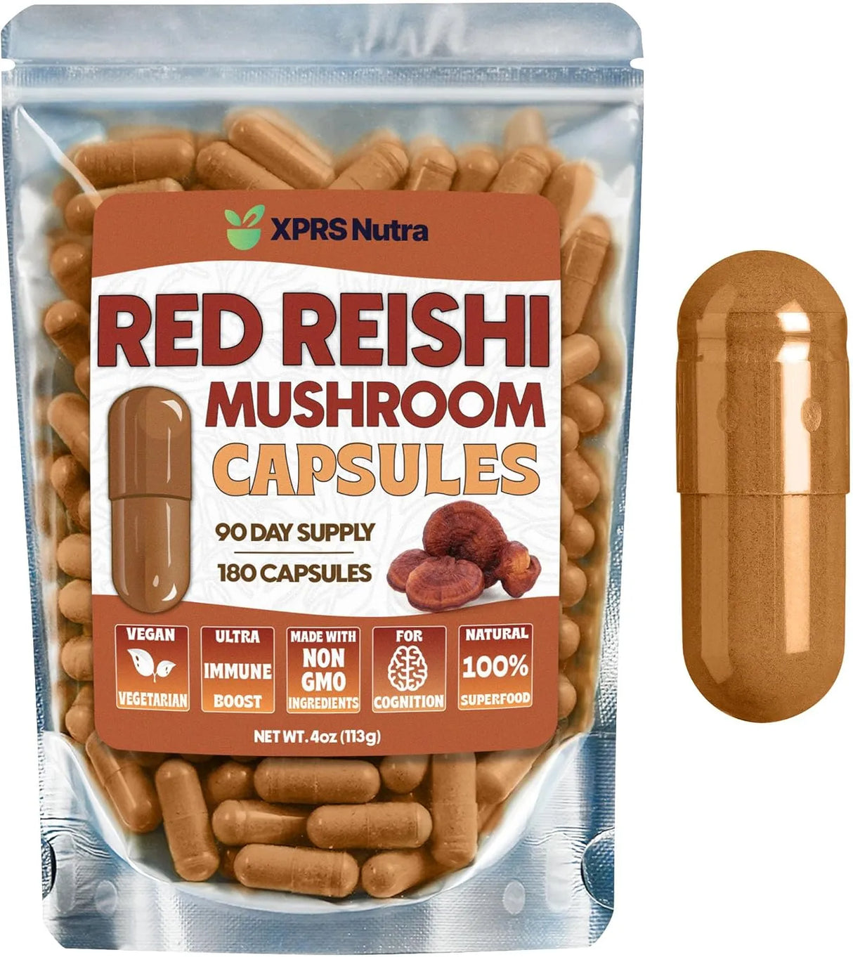 XPRS NUTRA - XPRS Nutra Reishi Mushroom 180 Capsulas - The Red Vitamin MX - Suplementos Alimenticios - {{ shop.shopifyCountryName }}