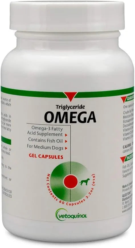 VETOQUINOL - Vetoquinol Triglyceride Omega Dog Supplement 60 Capsulas - The Red Vitamin MX - Aceite De Pescado Para Perros - {{ shop.shopifyCountryName }}