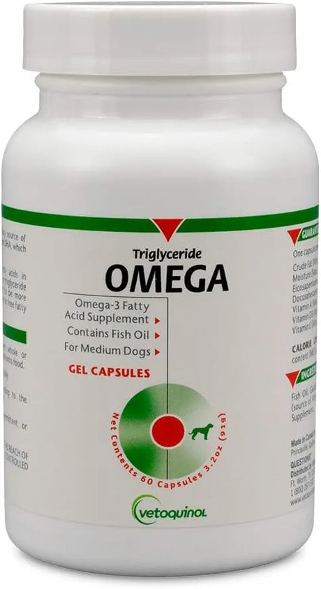 VETOQUINOL - Vetoquinol Triglyceride Omega Dog Supplement 60 Capsulas - The Red Vitamin MX - Aceite De Pescado Para Perros - {{ shop.shopifyCountryName }}