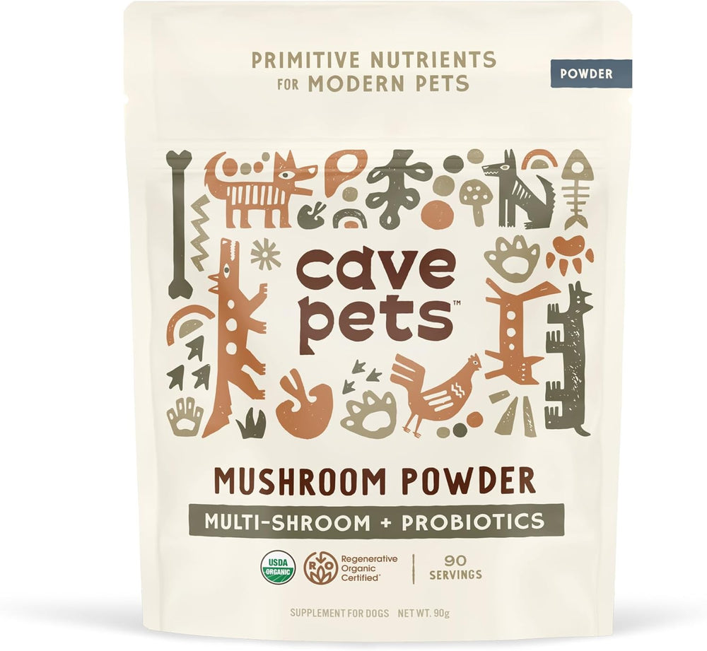 CAVE PETS - Cave Pets Super Blend Powder Multi-Shroom & Probiotics 90 Servicios 90Gr. - The Red Vitamin MX - Suplementos Herbales Para Perros - {{ shop.shopifyCountryName }}