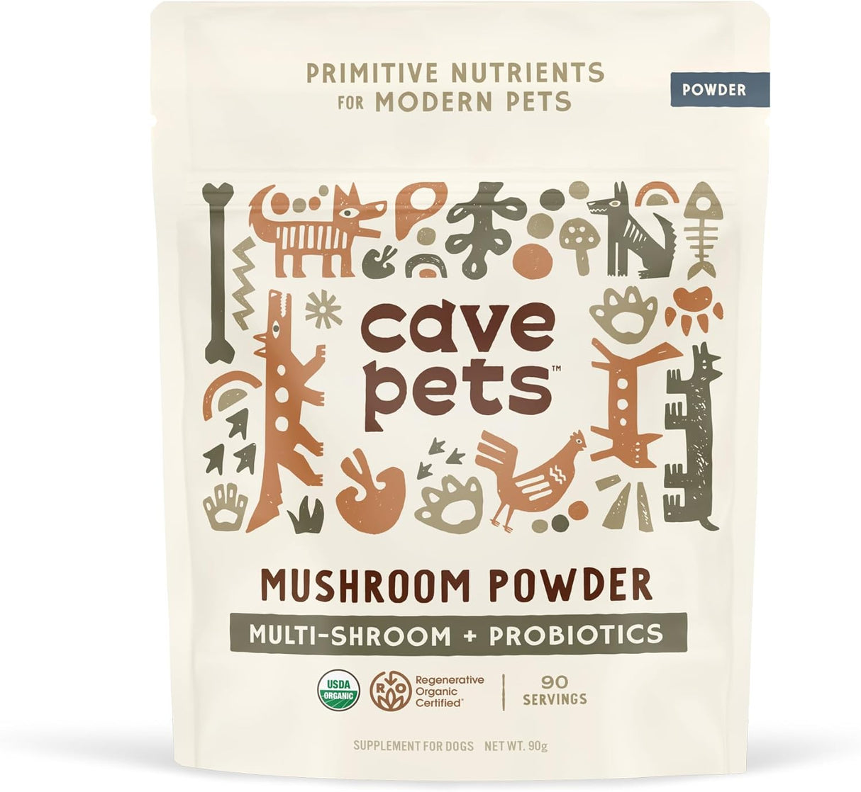 CAVE PETS - Cave Pets Super Blend Powder Multi-Shroom & Probiotics 90 Servicios 90Gr. - The Red Vitamin MX - Suplementos Herbales Para Perros - {{ shop.shopifyCountryName }}