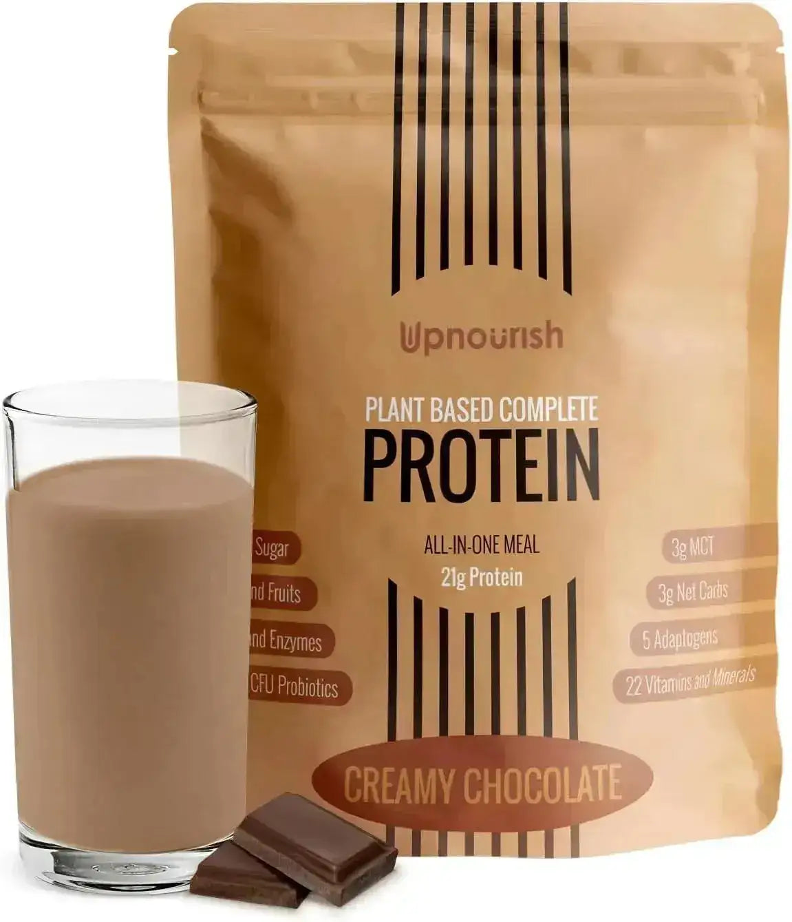 UPNOURISH - UpNourish Vegan Protein Powder Creamy Chocolate 15 Servicios 600Gr. - The Red Vitamin MX - Suplementos Alimenticios - {{ shop.shopifyCountryName }}