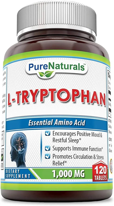 PURE NATURALS - Pure Naturals L-Tryptophan 1000Mg. 120 Tabletas - The Red Vitamin MX - Suplementos Alimenticios - {{ shop.shopifyCountryName }}