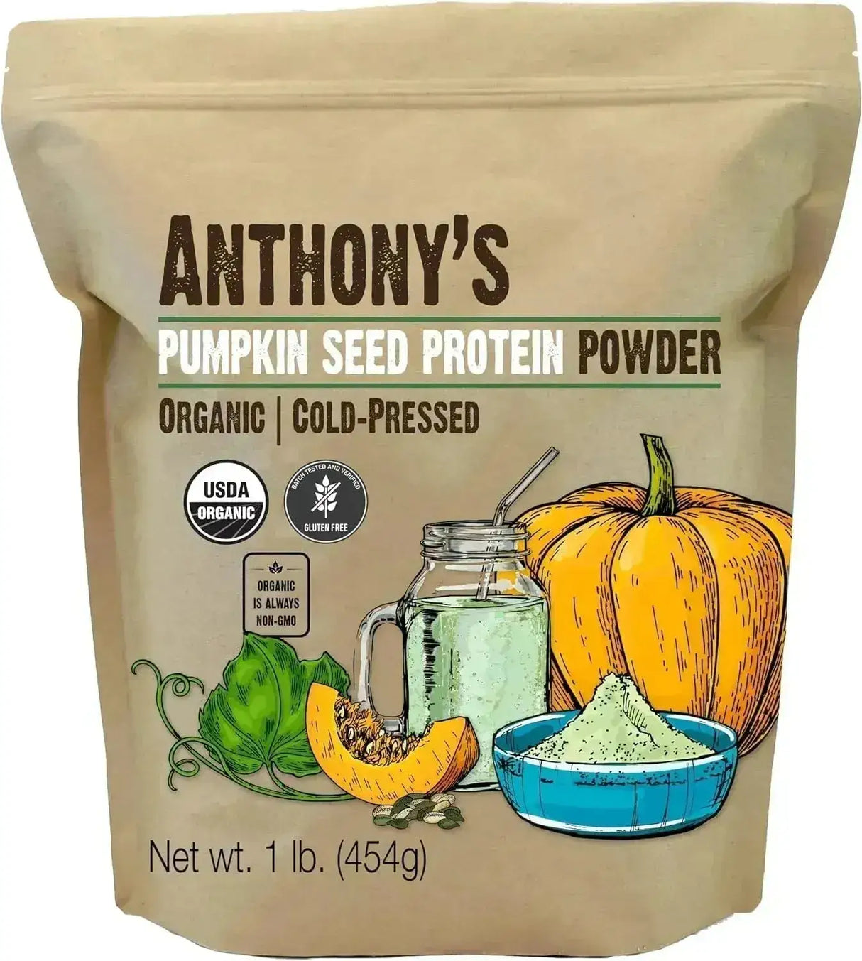 ANTHONY´S - Anthony's Organic Pumpkin Seed Protein Powder 454Gr. - The Red Vitamin MX - Suplementos Alimenticios - {{ shop.shopifyCountryName }}