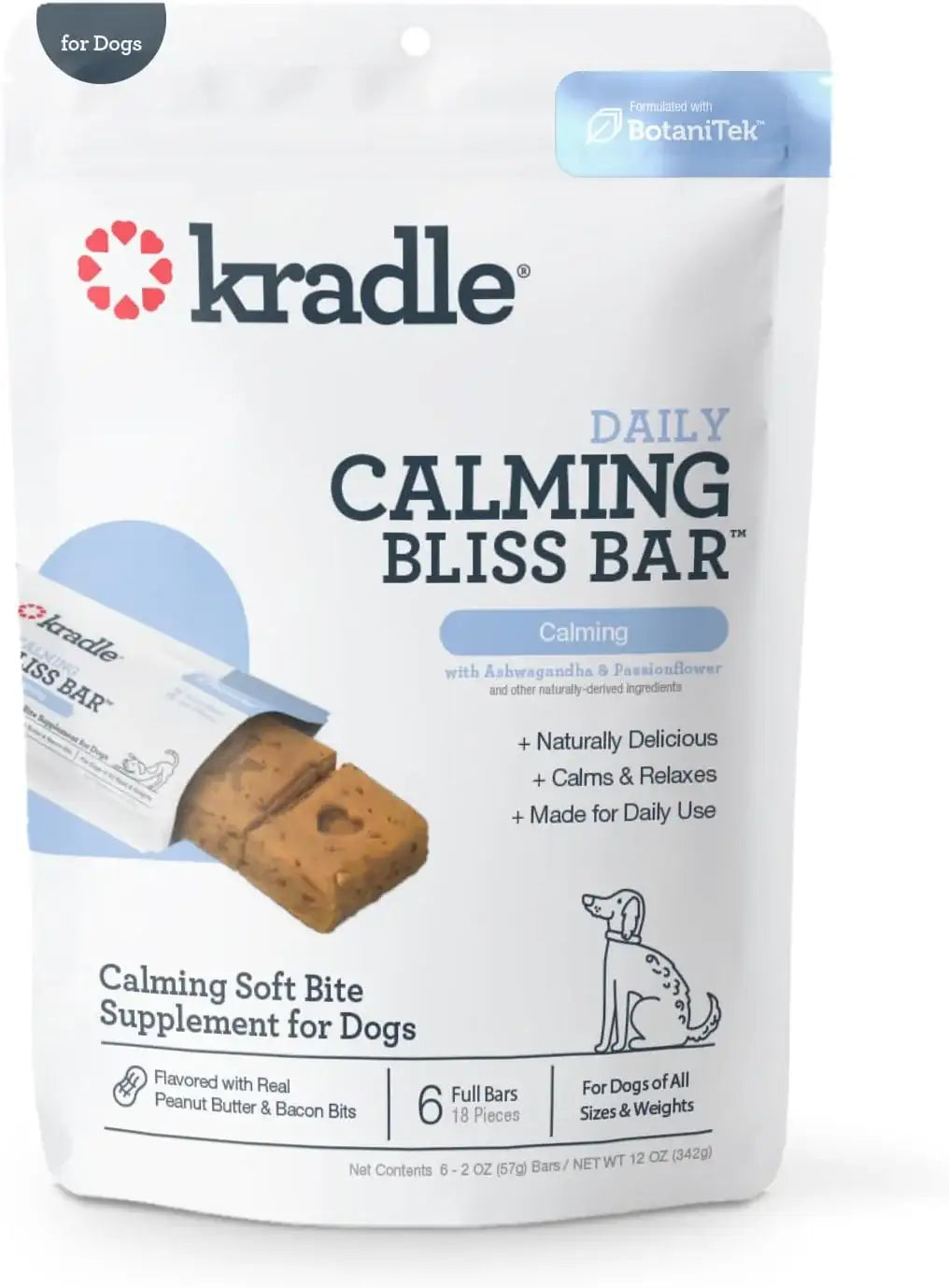 KRADLE - Kradle Bliss Bars for Dogs Peanut Butter Flavored Calming 6 Barritas - The Red Vitamin MX - Relajantes Para Perros - {{ shop.shopifyCountryName }}