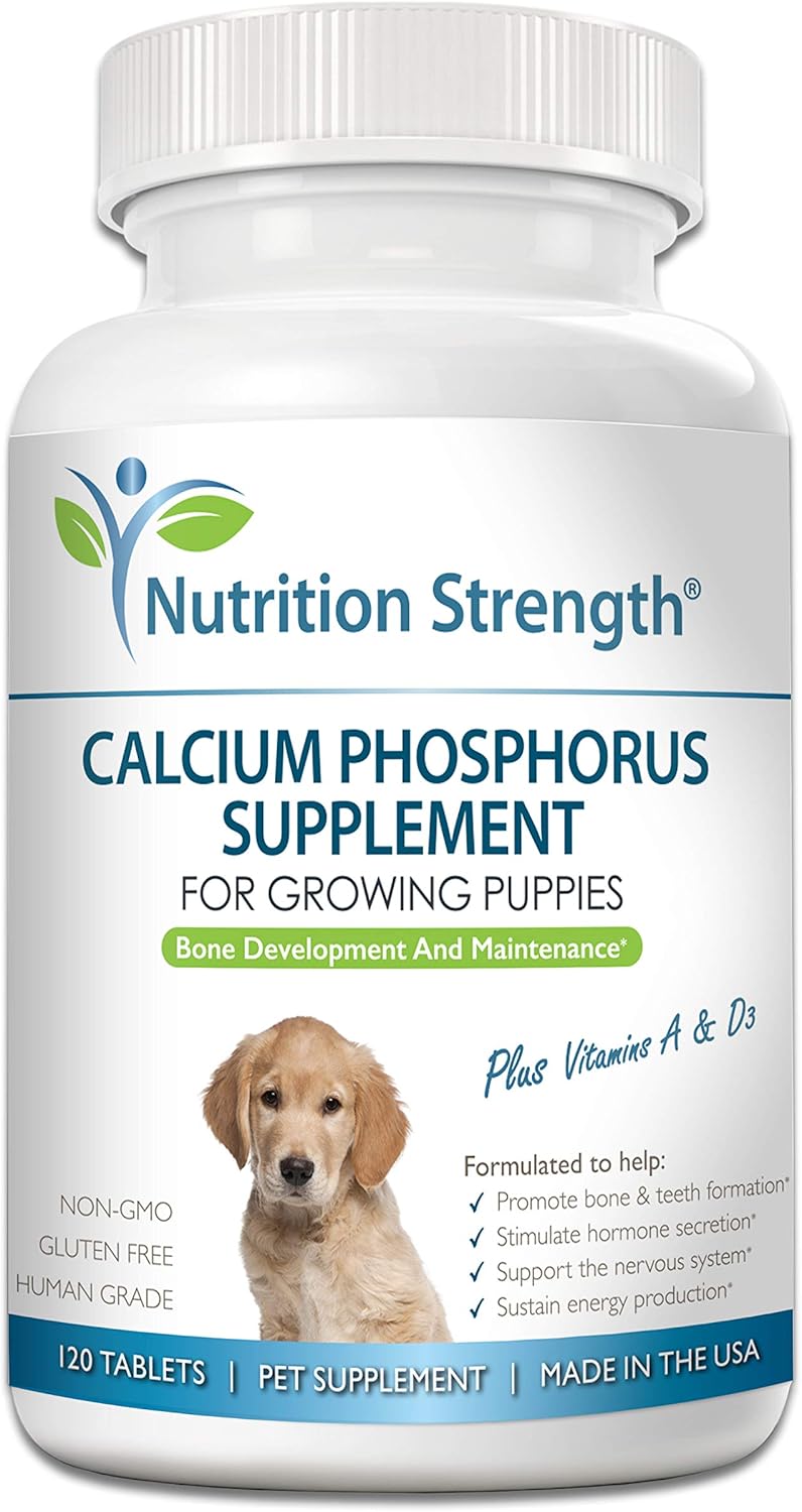 Nutrition Strength Calcium Phosphorus for Dogs Supplement 120 Tabletas Masticables
