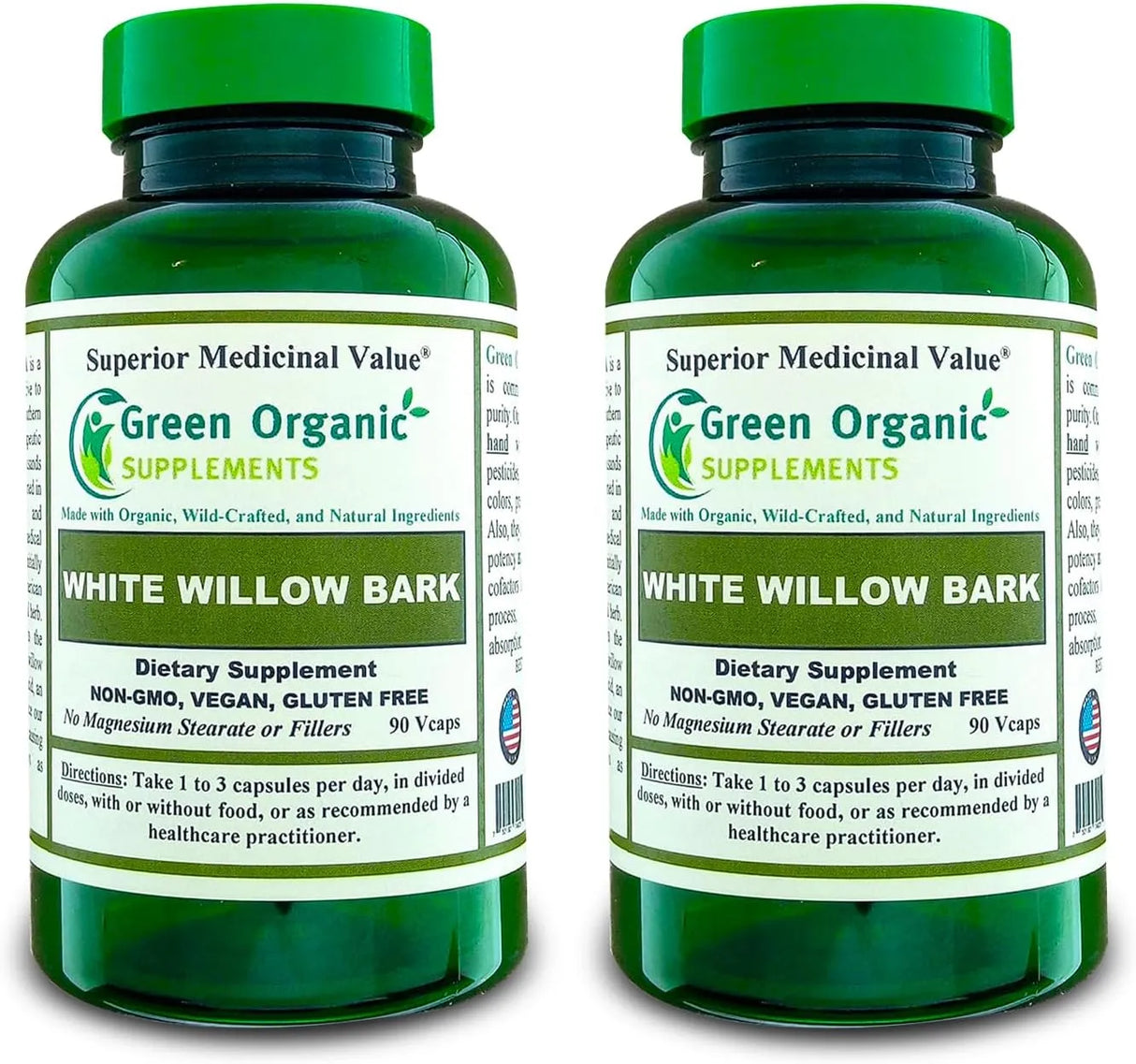 GREEN ORGANIC SUPPLEMENTS - Green Organic Supplements White Willow Bark 90 Capsulas 2 Pack - The Red Vitamin MX - Suplementos Alimenticios - {{ shop.shopifyCountryName }}