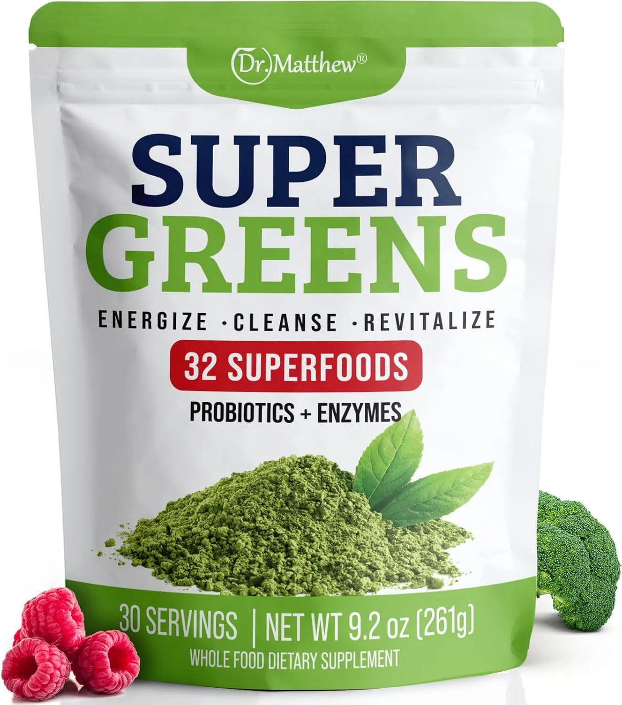 DR. MATTTHEW - Dr. Matthew Super Greens Powder 30 Servicios 261Gr. - The Red Vitamin MX - Suplementos Alimenticios - {{ shop.shopifyCountryName }}