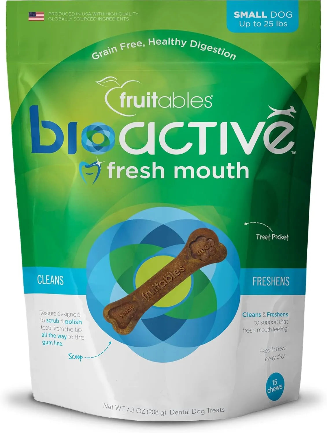 FRUITABLES - Fruitables 15 Count BioActive Fresh Mouth Dental Chews Small 15 Piezas - The Red Vitamin MX - Cuidado Dental Para Perros - {{ shop.shopifyCountryName }}