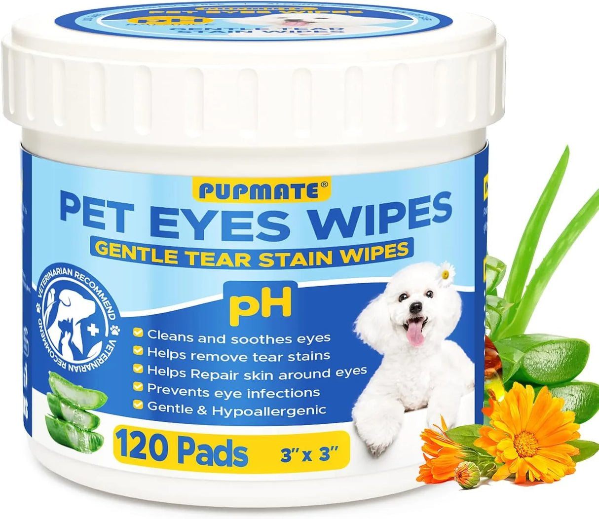 PUPMATE - PUPMATE Eyes Wipes for Dogs & Cats 120 Toallitas - The Red Vitamin MX - Cuidado De Los Ojos De Los Perros - {{ shop.shopifyCountryName }}