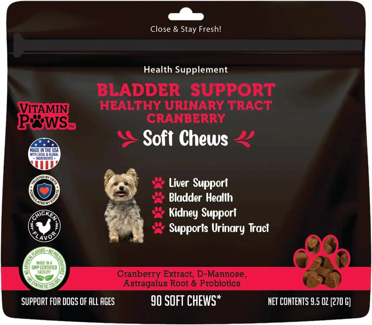 VITAMIN PAWS - Vitamin Paws Cranberry Supplement for Dogs 90 Masticables - The Red Vitamin MX - Salud De Tracto Urinario Para Perros - {{ shop.shopifyCountryName }}