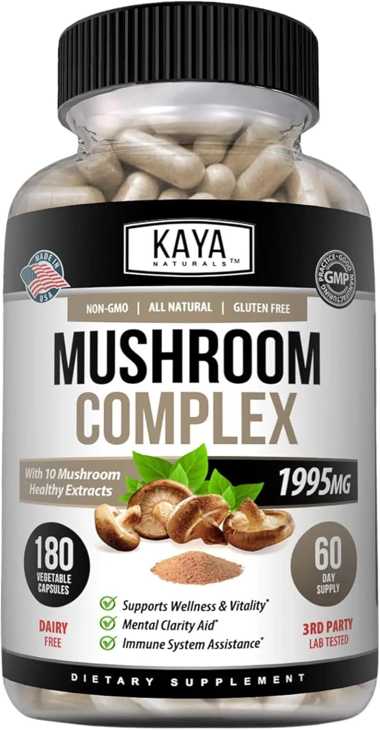 KAYA NATURALS - Kaya Naturals Mushroom Complex 180 Capsulas - The Red Vitamin MX - Suplementos Alimenticios - {{ shop.shopifyCountryName }}