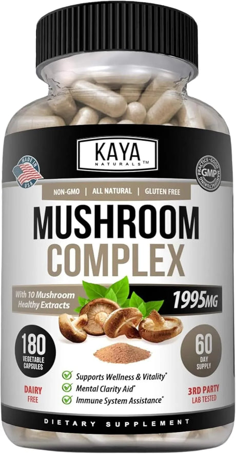 KAYA NATURALS - Kaya Naturals Mushroom Complex 180 Capsulas - The Red Vitamin MX - Suplementos Alimenticios - {{ shop.shopifyCountryName }}