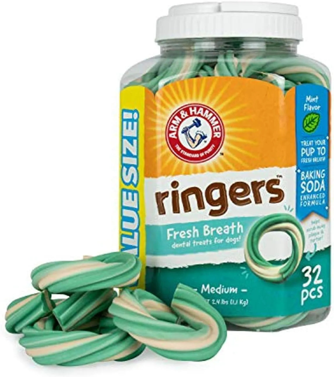 ARM & HAMMER - Arm & Hammer for Pets Ringers Fresh Breath Dental Treats for Dogs 32 Piezas - The Red Vitamin MX - Cuidado Dental Para Perros - {{ shop.shopifyCountryName }}