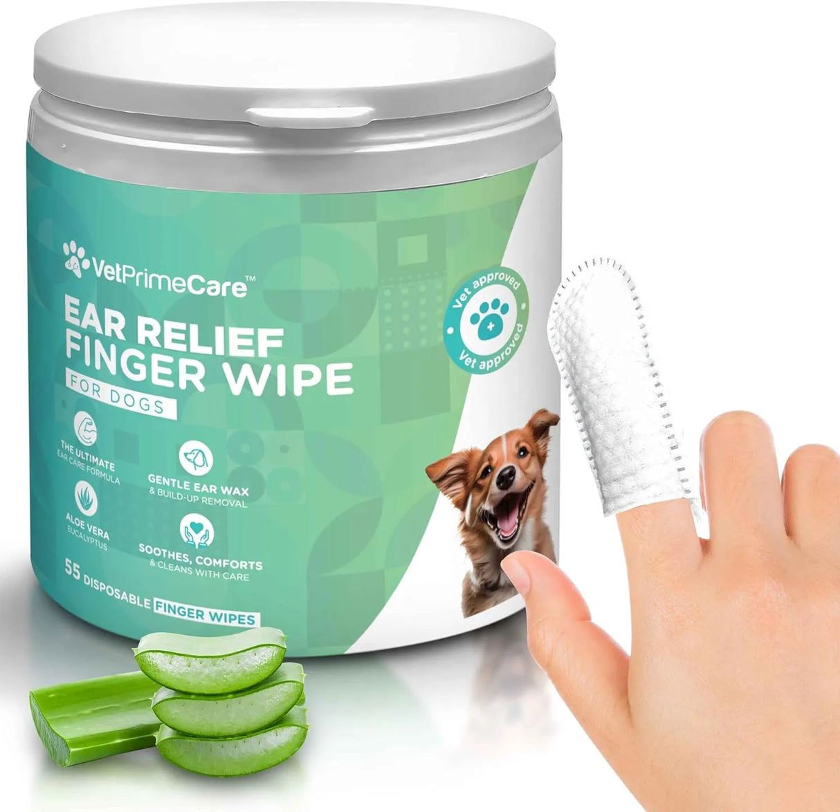 VET PRIME CARE - VET PRIME CARE Pet Finger Wipes for Dogs Ear Relief 55 Toallitas - The Red Vitamin MX - Cuidado Del Oído De Perros - {{ shop.shopifyCountryName }}