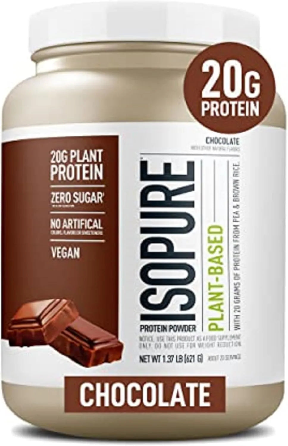 ISOPURE - Isopure Plant-Based Protein Powder 20g 20 Servicios Chocolate 621Gr. - The Red Vitamin MX - Suplementos Alimenticios - {{ shop.shopifyCountryName }}