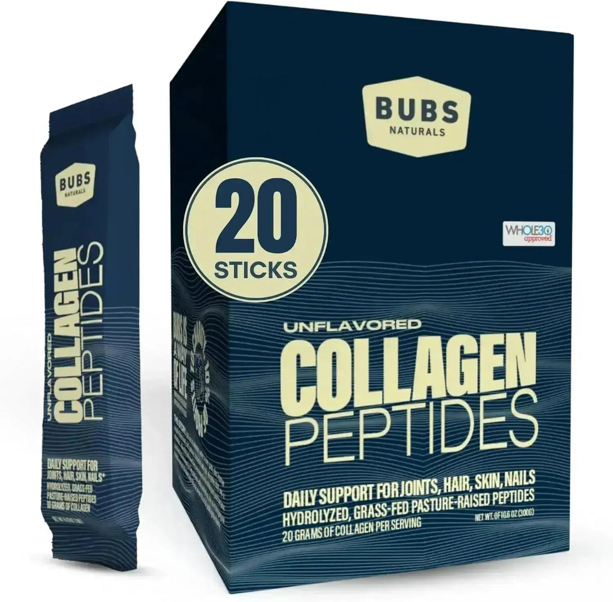 BUBS - BUBS Naturals Unflavored Collagen Peptides Powder 20 Paquetes - The Red Vitamin MX - Suplementos Alimenticios - {{ shop.shopifyCountryName }}