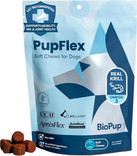 BIOPUP - BioPup PupFlex+ Dog Joint Supplement 60 Masticables - The Red Vitamin MX - Cuidado De Cadera Y Articulaciones Para Perros - {{ shop.shopifyCountryName }}