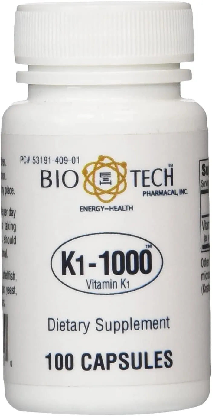 BIO-TECH PHARMACAL - Bio-Tech K1-1000 100 Capsulas - The Red Vitamin MX - Suplementos Alimenticios - {{ shop.shopifyCountryName }}