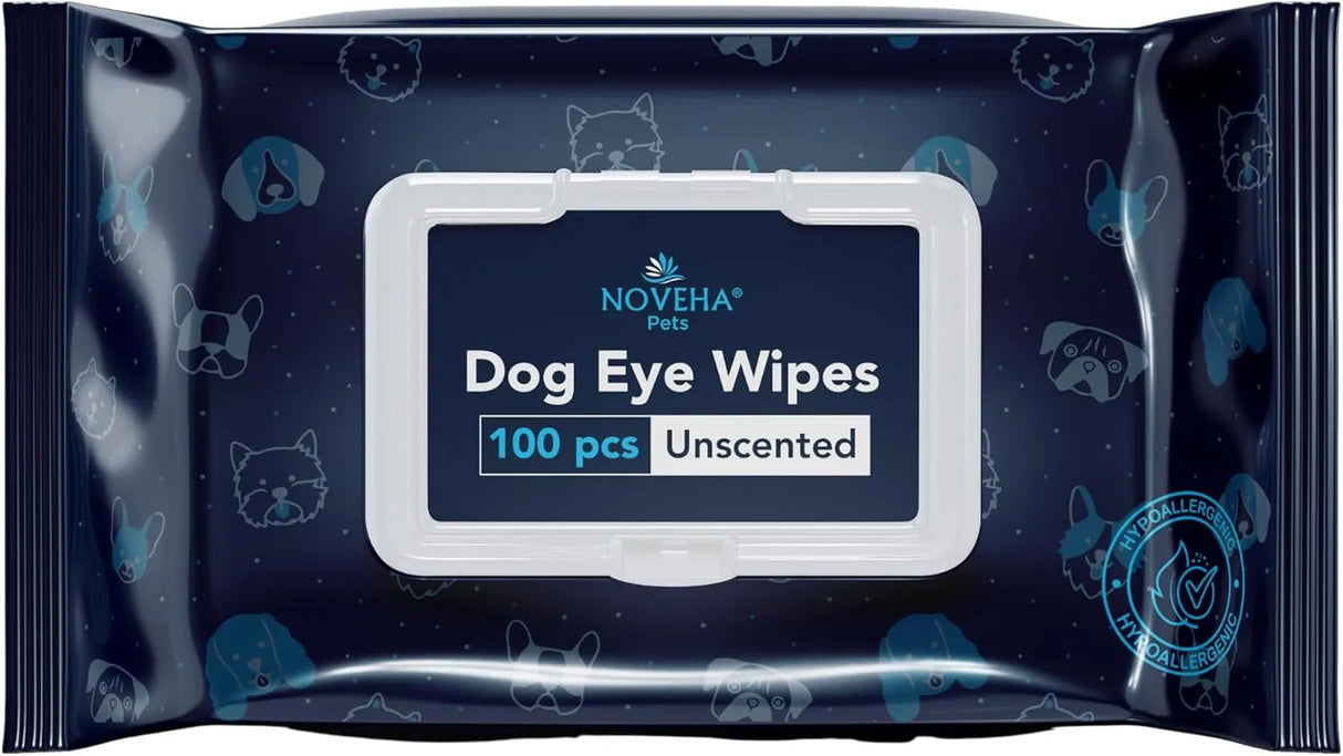 NOVEHA - NOVEHA Dog Eye Wipes Unscented 100 Toallitas - The Red Vitamin MX - Cuidado De Los Ojos De Los Perros - {{ shop.shopifyCountryName }}