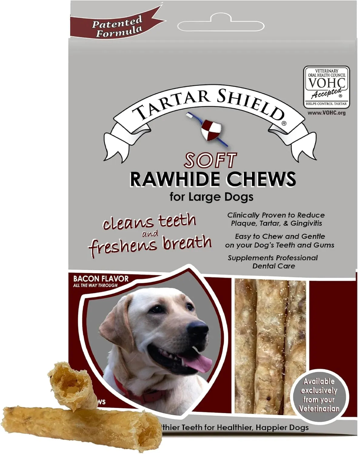 TARTAR SHIELD - Tartar Shield Soft Rawhide Chews Safe Dental Treats for Large Dogs 8 Piezas - The Red Vitamin MX - Cuidado Dental Para Perros - {{ shop.shopifyCountryName }}