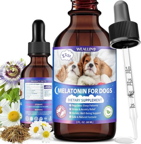 WEALLIN - WEALLIN Melatonin for Dogs with L-Theanine & Chamomile 60Ml. - The Red Vitamin MX - Relajantes Para Perros - {{ shop.shopifyCountryName }}