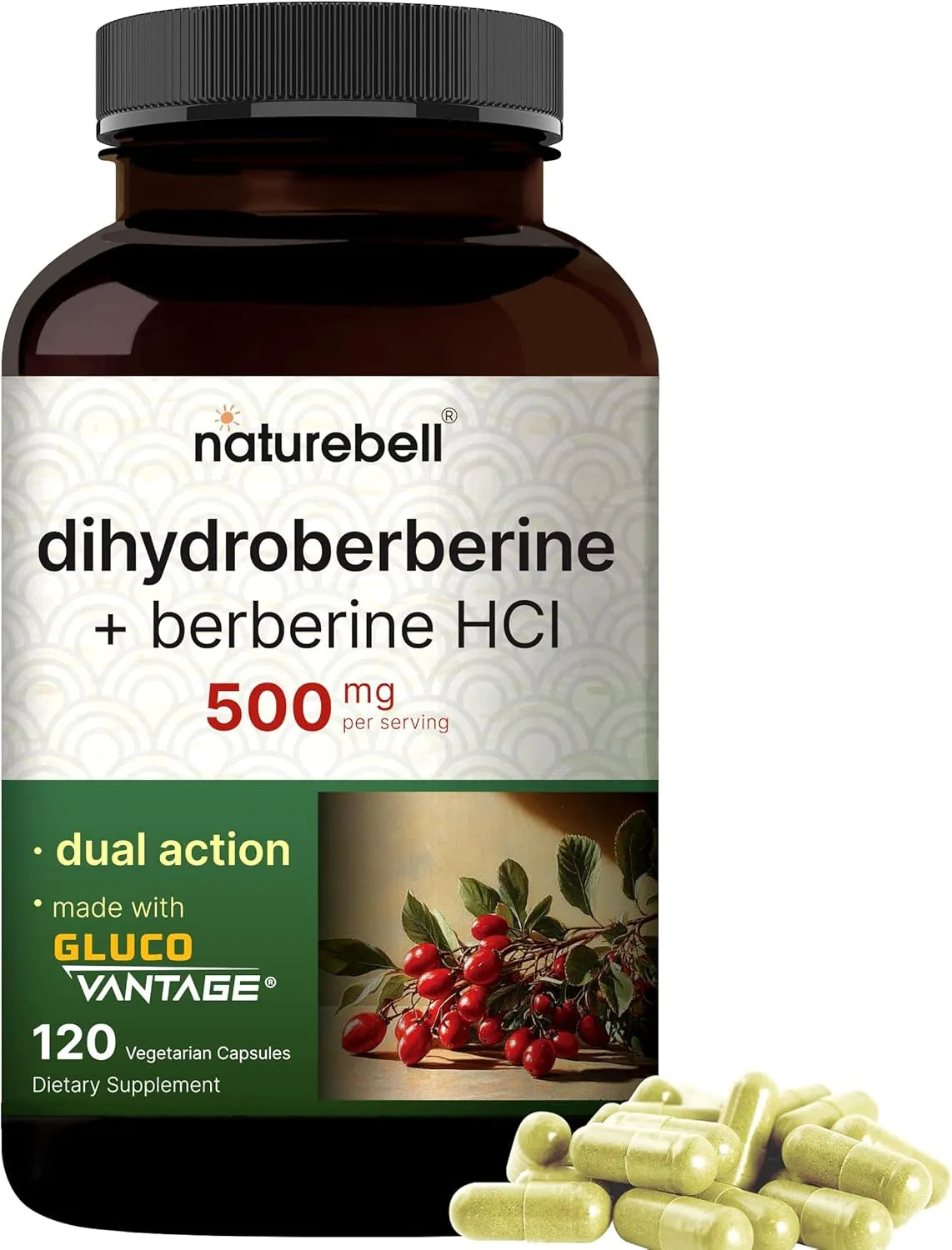NATUREBELL - NatureBell Dihydroberberine with Berberine HCl 500Mg. 120 Capsulas - The Red Vitamin MX - Suplementos Alimenticios - {{ shop.shopifyCountryName }}