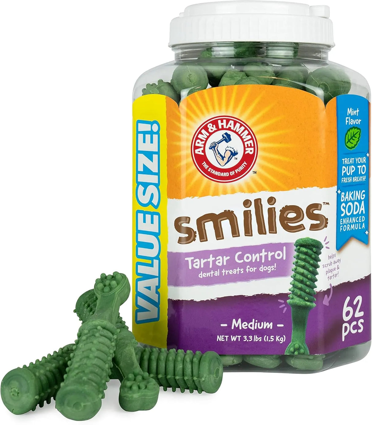 ARM & HAMMER - Arm & Hammer for Pets Smilies Tartar Control Dental Treats for Dogs 62 Piezas - The Red Vitamin MX - Cuidado Dental Para Perros - {{ shop.shopifyCountryName }}