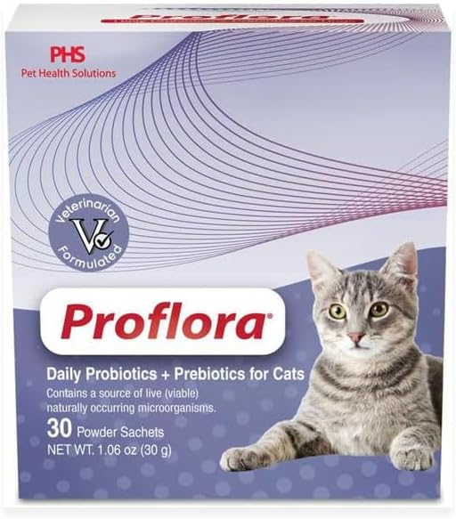 Proflora Probiotics for Cats-Complete Gut Health & Immune Support 30 Paquetes