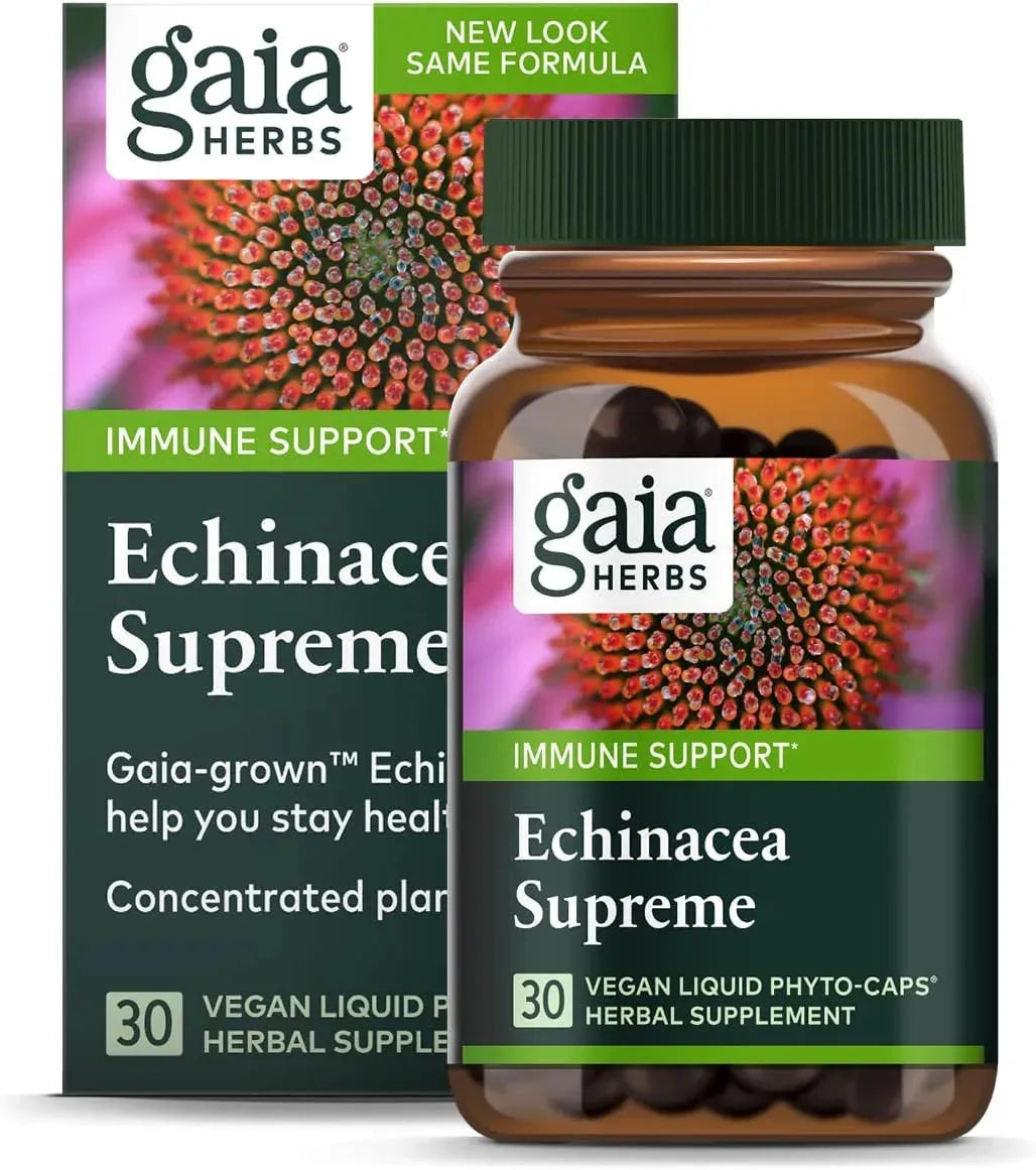 GAIA HERBS - Gaia Herbs Echinacea Supreme 30 Capsulas - The Red Vitamin MX - Suplementos Alimenticios - {{ shop.shopifyCountryName }}