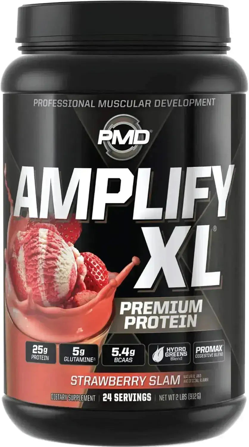 PMD SPORTS - PMD Sports Amplify XL Premium Whey Protein Strawberry Slam 24 Servicios 912Gr. - The Red Vitamin MX - Suplementos Alimenticios - {{ shop.shopifyCountryName }}