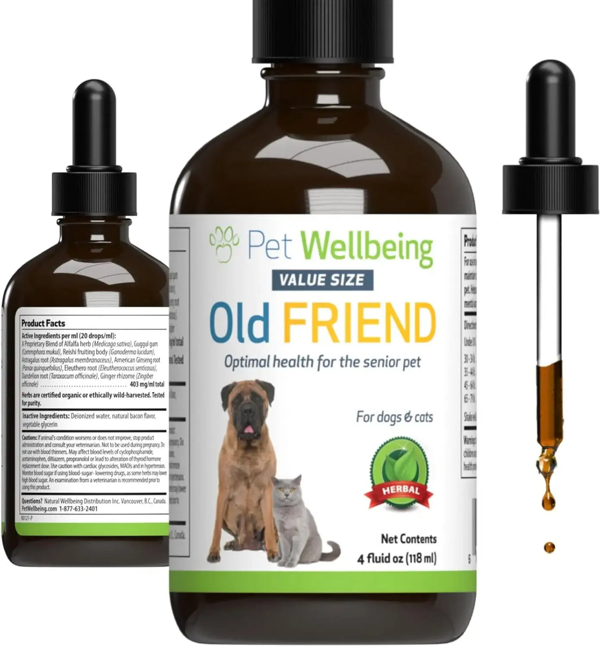 PET WELLBEING - Pet Wellbeing Old Friend for Senior Dogs 4 Fl.Oz. - The Red Vitamin MX - Multivitamínicos Para Perros - {{ shop.shopifyCountryName }}