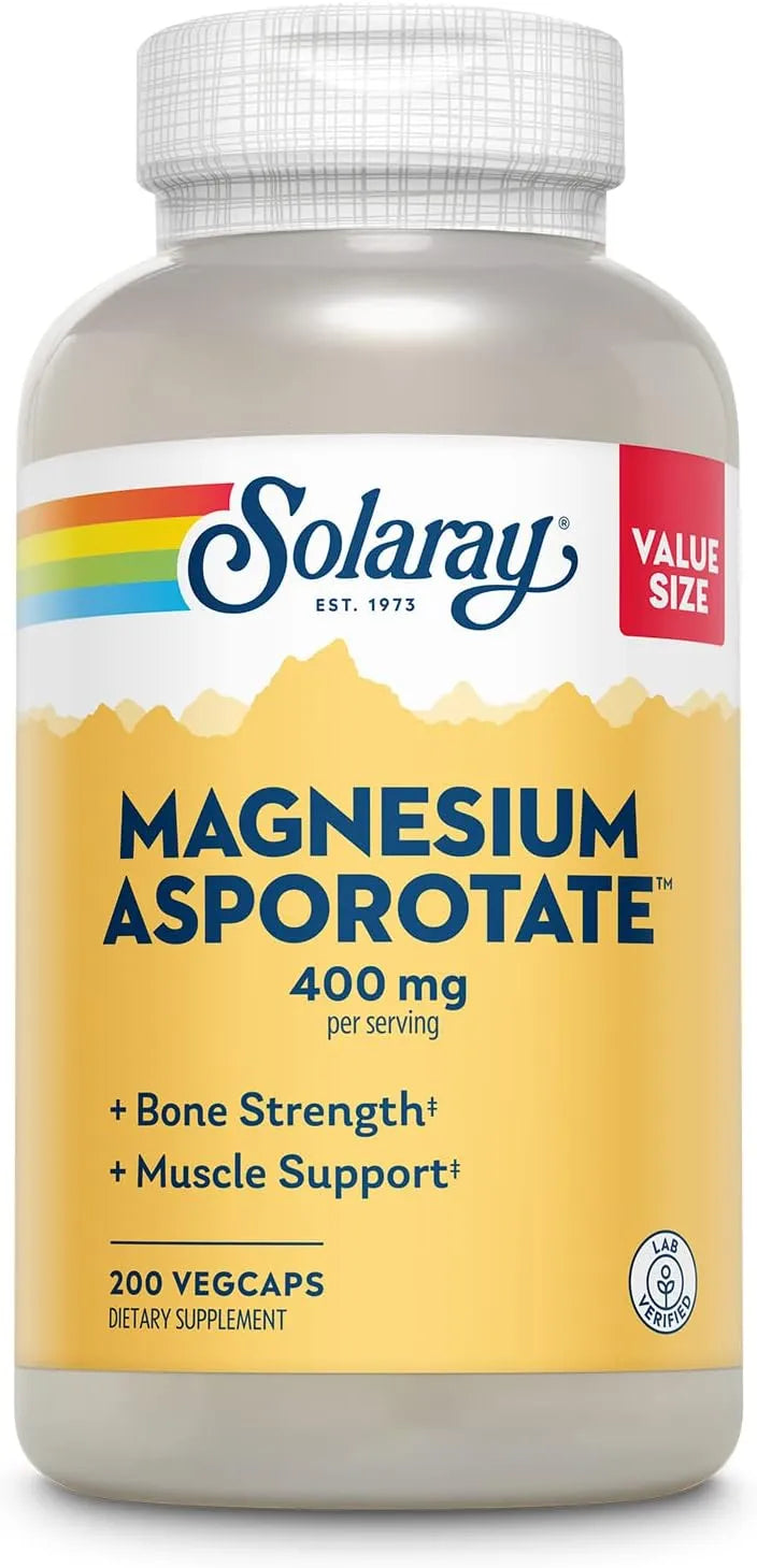 SOLARAY - Solaray Magnesium Asporotate 400Mg. 200 Capsulas - The Red Vitamin MX - Suplementos Alimenticios - {{ shop.shopifyCountryName }}