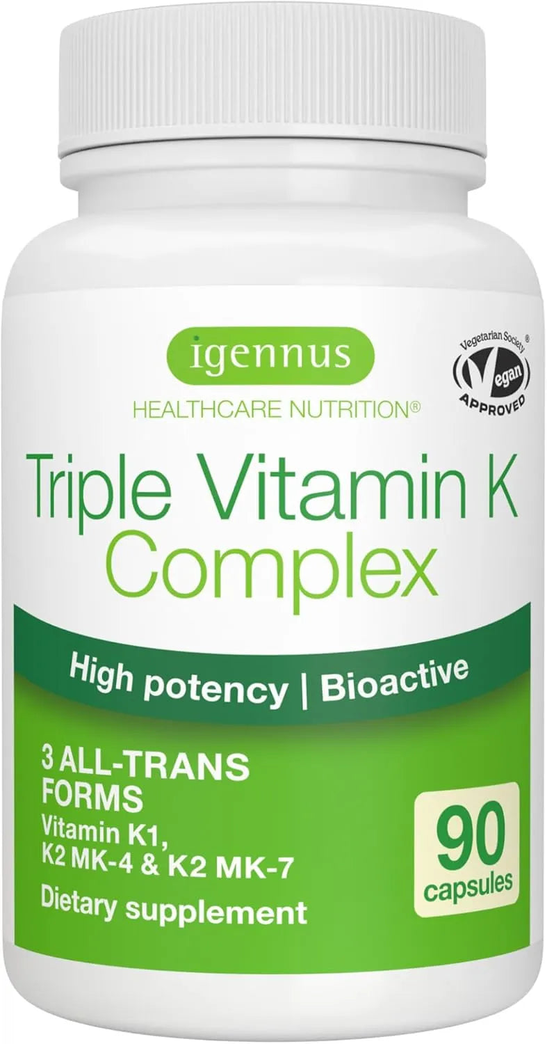 IGENNUS - Igennus Advanced Triple Vitamin K Complex 90 Capsulas - The Red Vitamin MX - Suplementos Alimenticios - {{ shop.shopifyCountryName }}