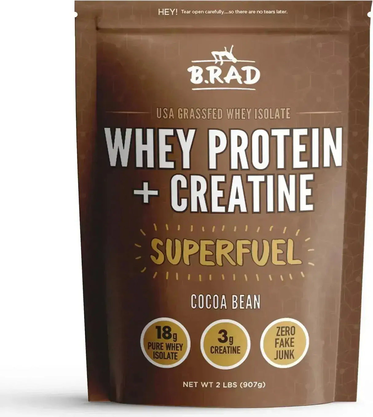 B.RAD - B.rad Grass Fed Whey Protein Isolate Powder with Creatine Cocoa Bean 907Gr. - The Red Vitamin MX - Suplementos Alimenticios - {{ shop.shopifyCountryName }}