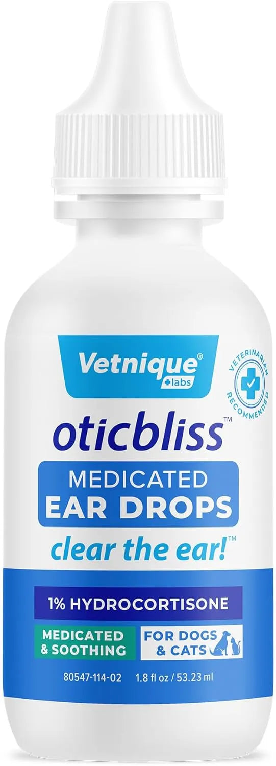 VETNIQUE - Vetnique Oticbliss Medicated Cat & Dog Ear Cleaner Drops 1.8 Fl.Oz. - The Red Vitamin MX - Cuidado Del Oído De Perros - {{ shop.shopifyCountryName }}