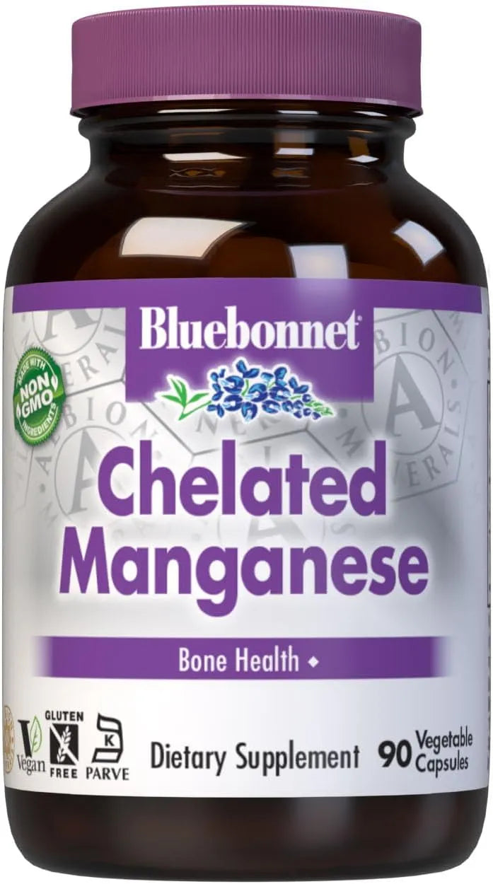 BLUEBONNET NUTRITION - BlueBonnet Nutrition Chelated Manganese 90 Capsulas - The Red Vitamin MX - Suplementos Alimenticios - {{ shop.shopifyCountryName }}