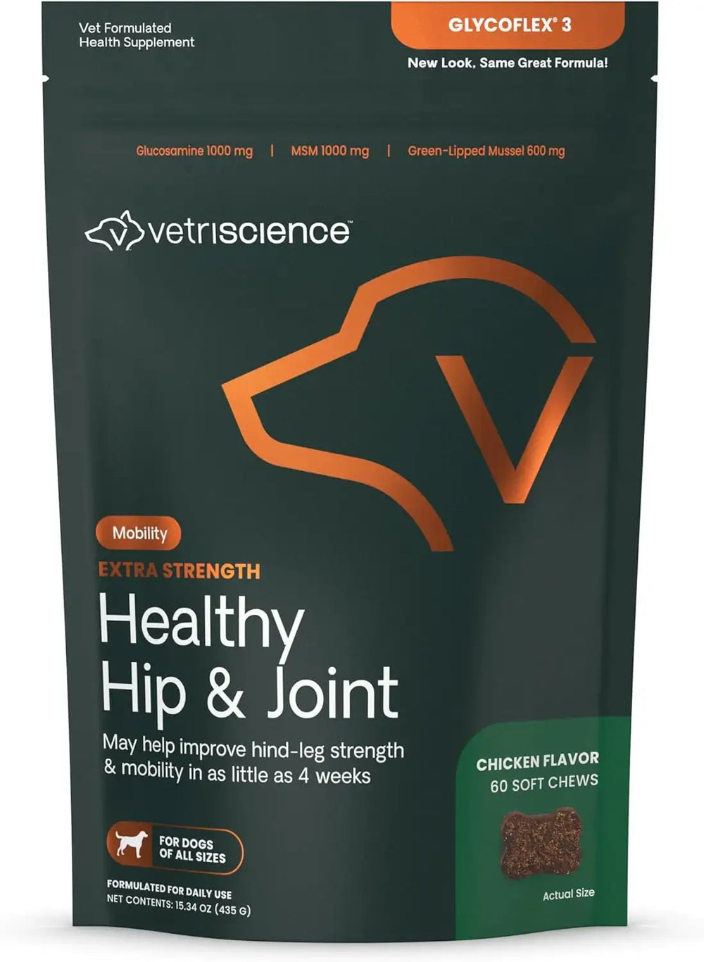 VETRISCIENCE - VetriScience Extra Strength Healthy Hip & Joint Chews 60 Masticables - The Red Vitamin MX - Cuidado De Cadera Y Articulaciones Para Perros - {{ shop.shopifyCountryName }}