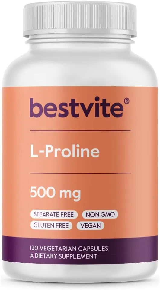 BESTVITE - BESTVITE L-Proline 500Mg. 120 Capsulas - The Red Vitamin MX - Suplementos Alimenticios - {{ shop.shopifyCountryName }}