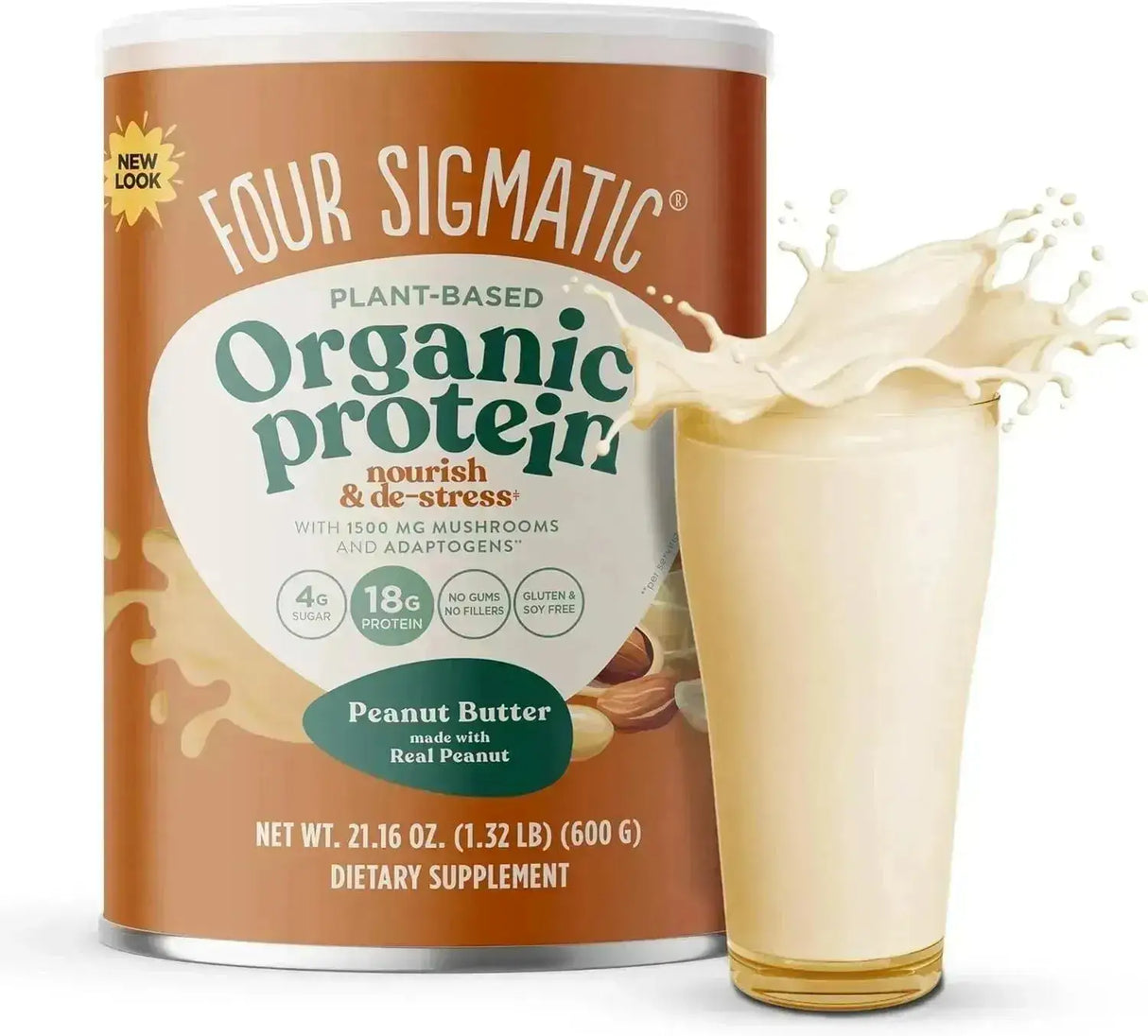FOUR SIGMATIC - Four Sigmatic Organic Vegan Protein Powder Peanut Butter 600Gr. - The Red Vitamin MX - Suplementos Alimenticios - {{ shop.shopifyCountryName }}