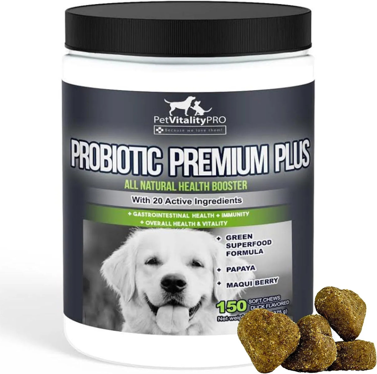PETVITALITYPRO - PetVitalityPRO Probiotics for Dogs with Natural Digestive Enzymes 150 Masticables - The Red Vitamin MX - Probióticos Para Perros - {{ shop.shopifyCountryName }}