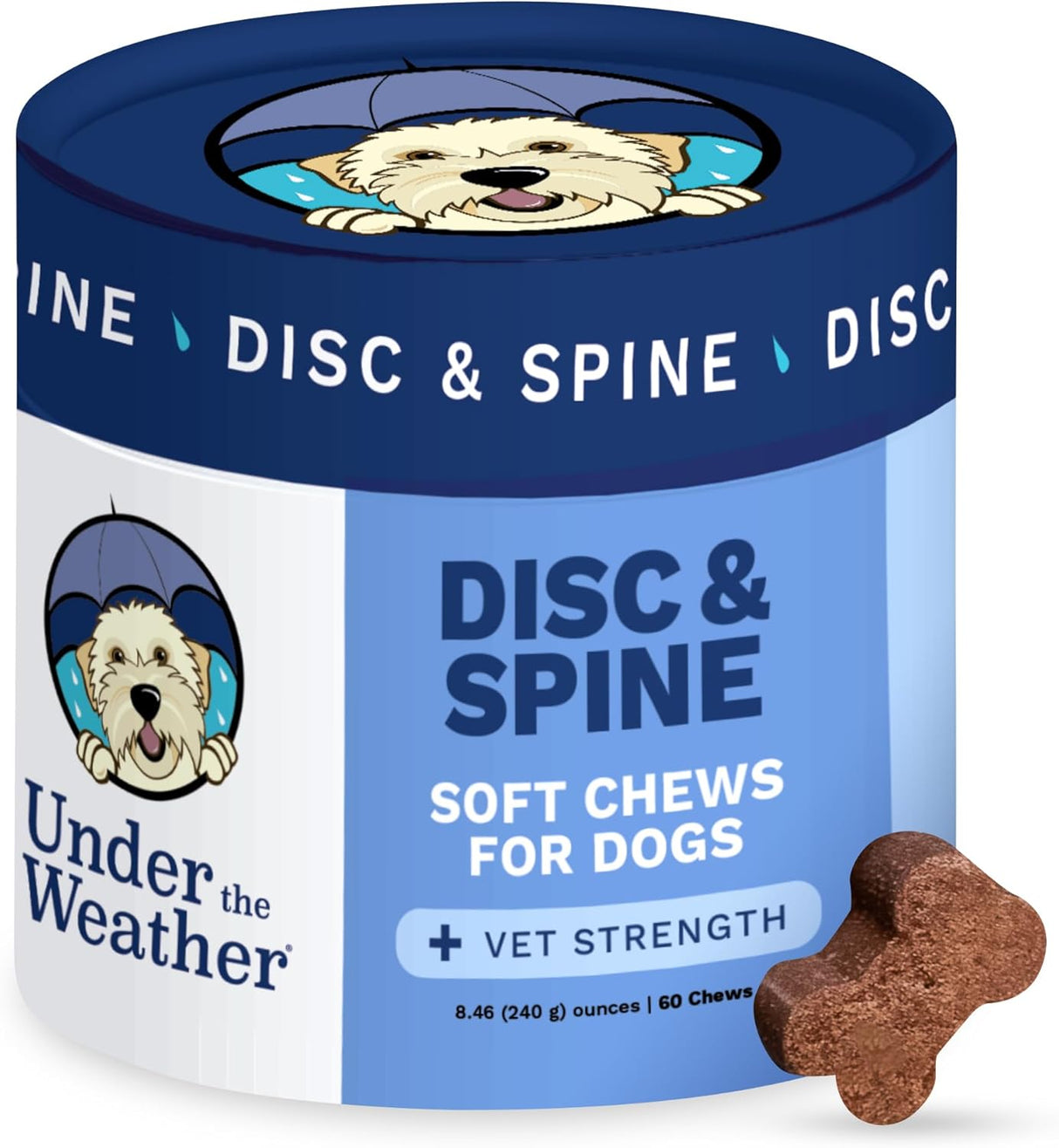Under The Weather Pet Disc & Spine Health Chews for Dogs 60 Masticables