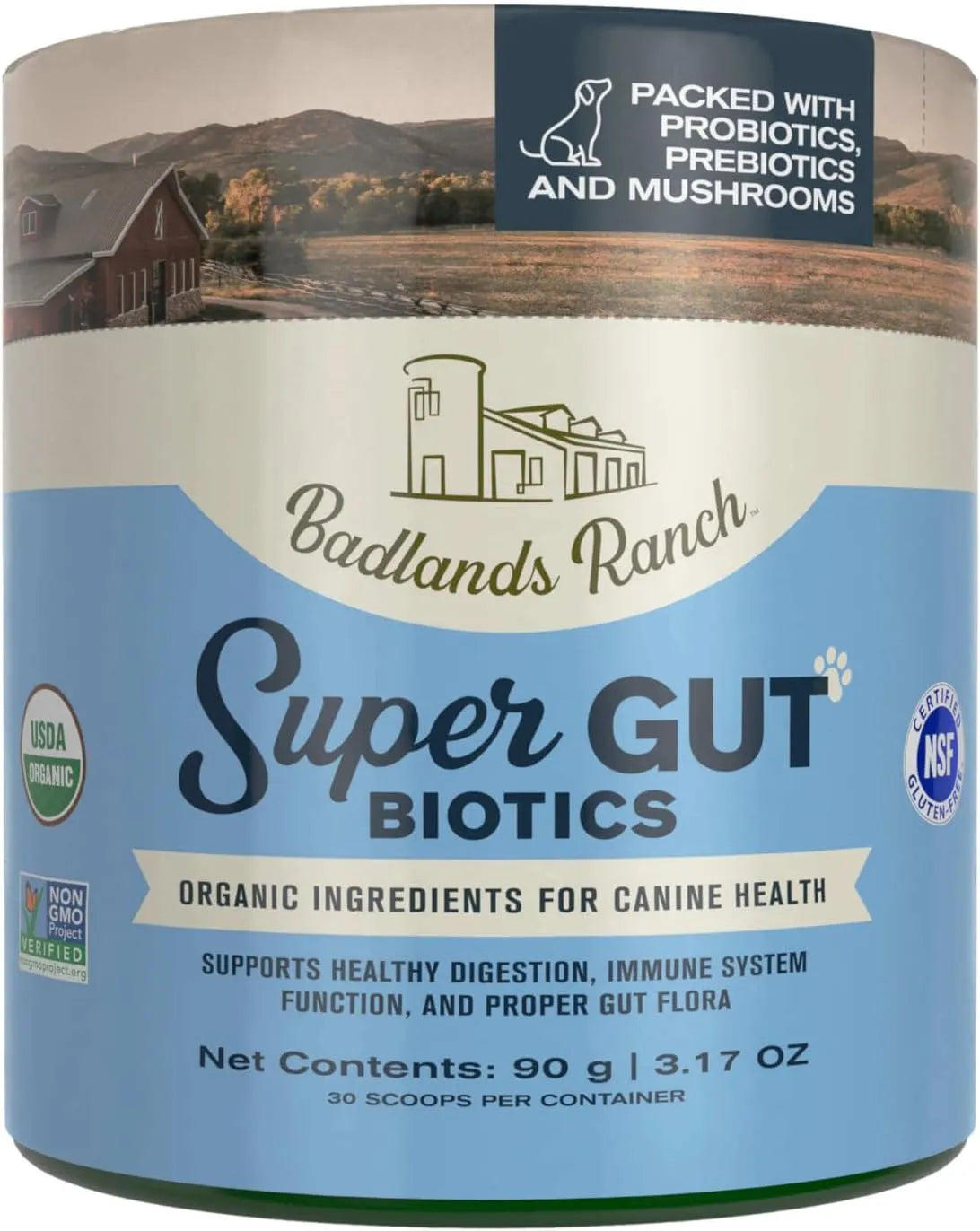 BADLANDS RANCH - BADLANDS RANCH Super Gut Biotics Canine Digestive 30 Servicios 90Gr. - The Red Vitamin MX - Probióticos Para Perros - {{ shop.shopifyCountryName }}