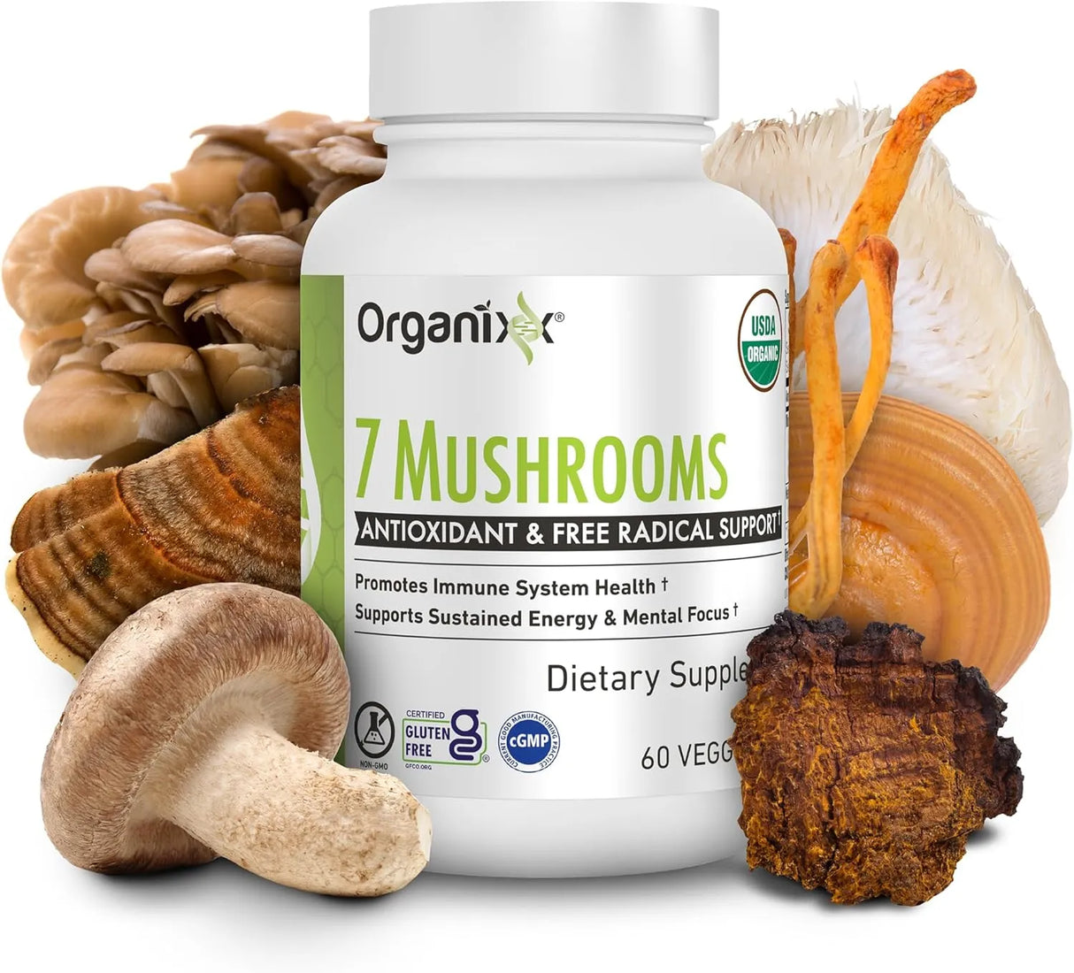 ORGANIXX - Organixx 7 Fermented Mushrooms 60 Capsulas - The Red Vitamin MX - Suplementos Alimenticios - {{ shop.shopifyCountryName }}
