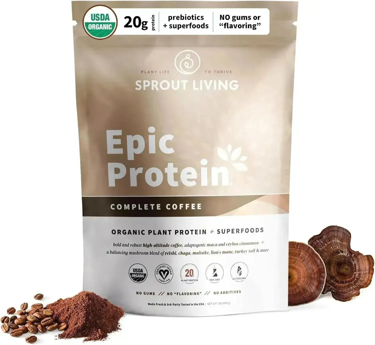 SPROUT LIVING - Sprout Living Epic Protein Plant Based Protein & Superfoods Powder Complete Coffee 456Gr. - The Red Vitamin MX - Suplementos Alimenticios - {{ shop.shopifyCountryName }}