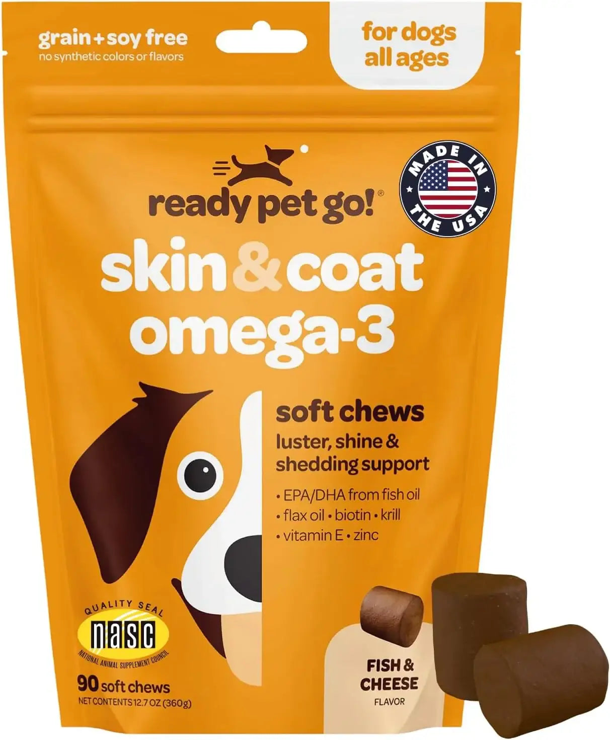 READY PET GO - Ready Pet Go! Skin and Coat Supplement for Dogs 90 Masticables - The Red Vitamin MX - Aceite De Pescado Para Perros - {{ shop.shopifyCountryName }}