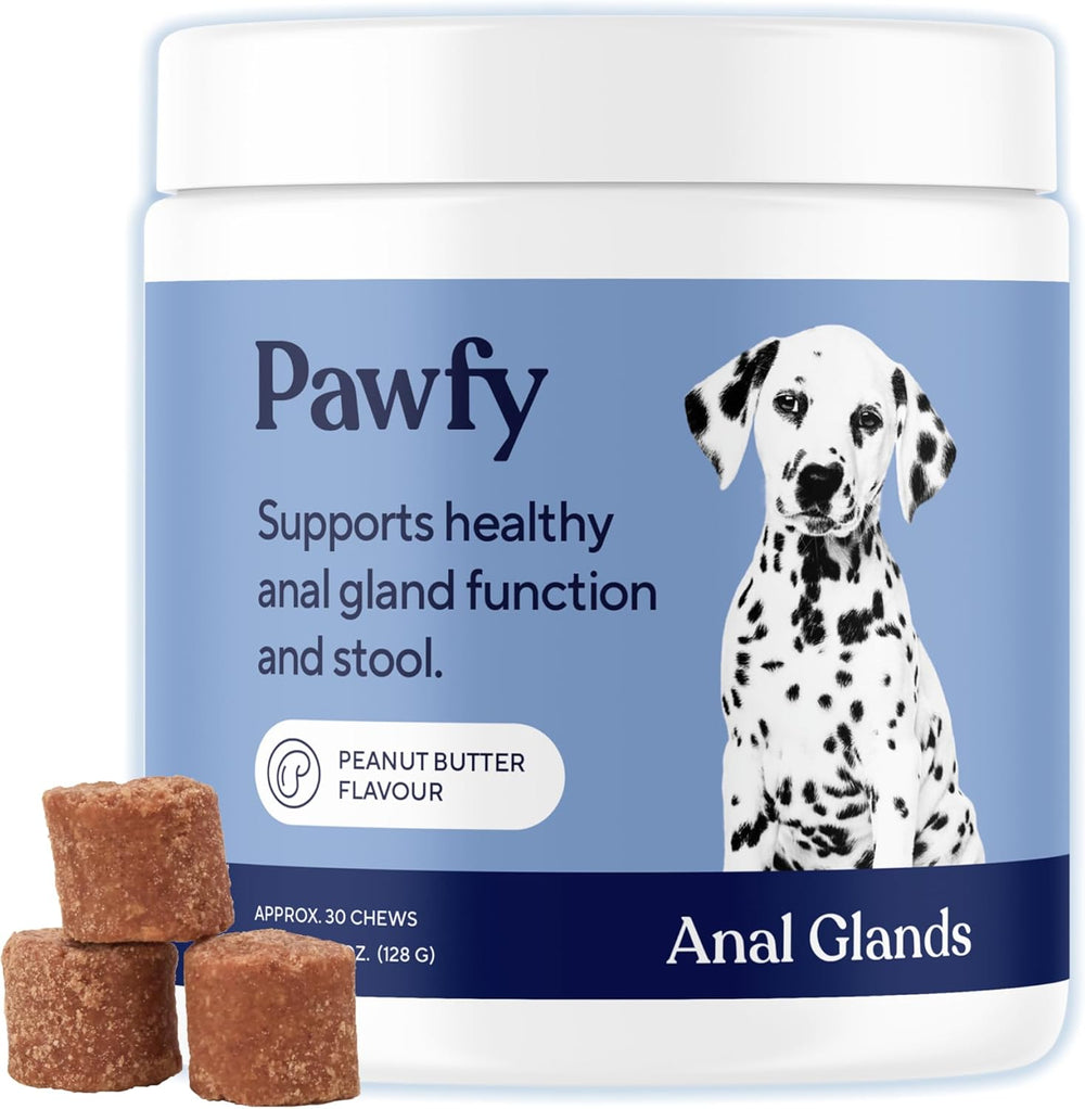 Pawfy Anal Gland Chews for Dogs with Peanut Butter 30 Masticables
